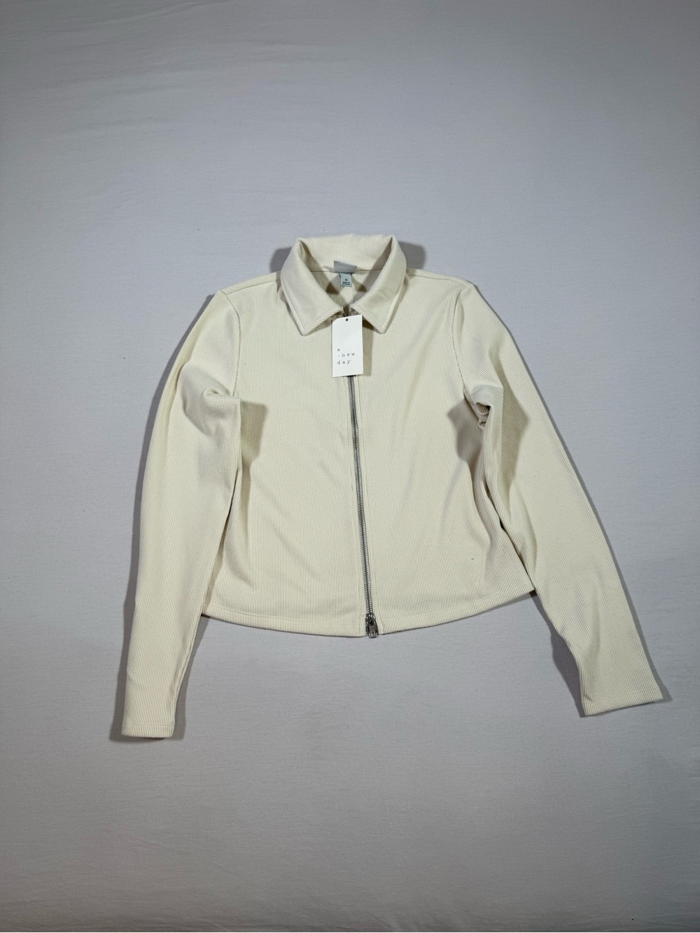 a new day Cream Zip-Front  Jacket/Top